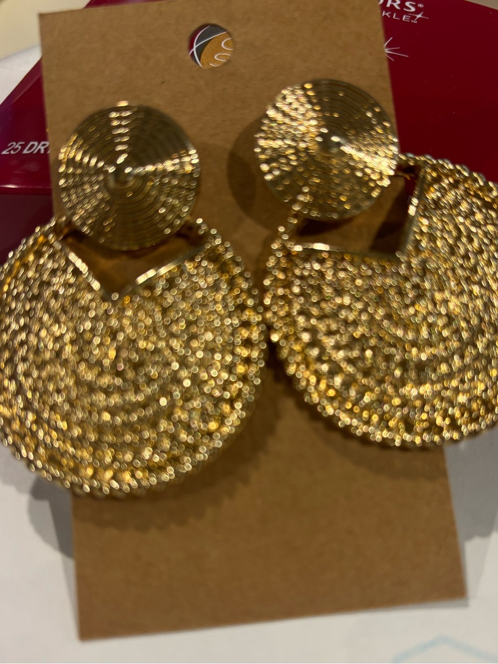 Gold  & Bold Drop Earrings - Post Back